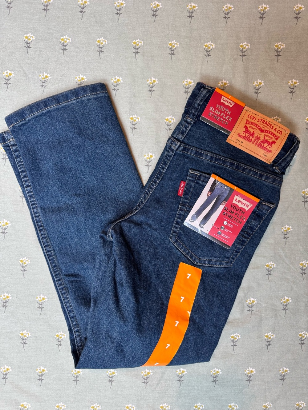 Levi's Dark Indigo Kids Slim Jeans with Adjustable Waistband